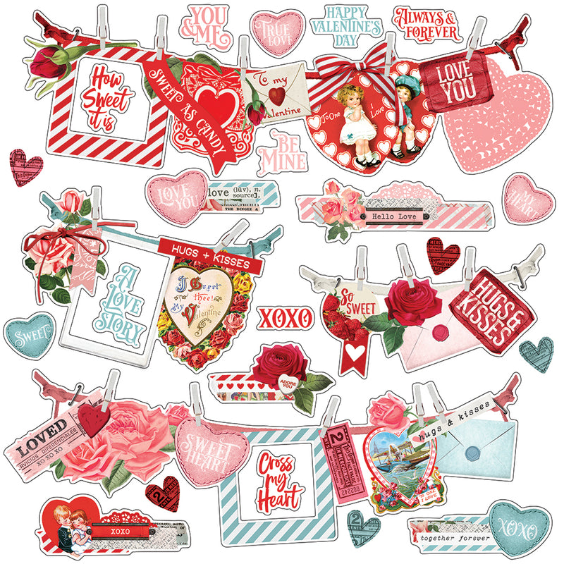 Simple Vintage My Valentine Banner Sticker