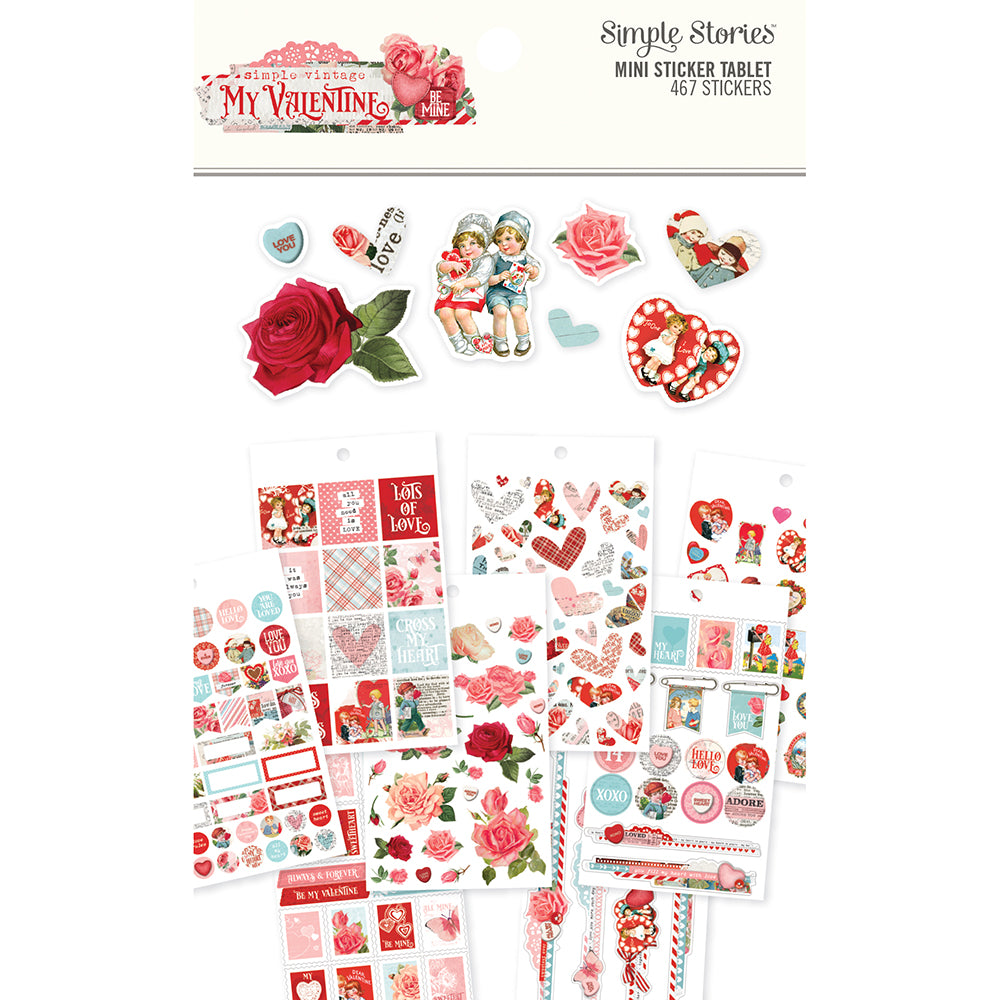 Vintage Valentine Stickers Pack, Vintage Stickers, Valentines