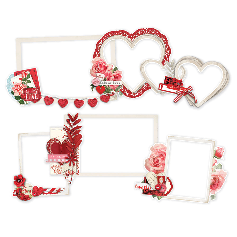 Simple Vintage My Valentine Layered Frames