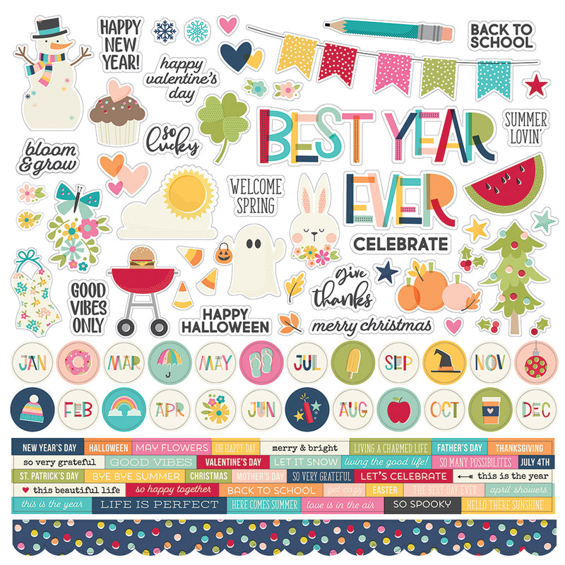 Best Year Ever 12x12 Combo Sticker