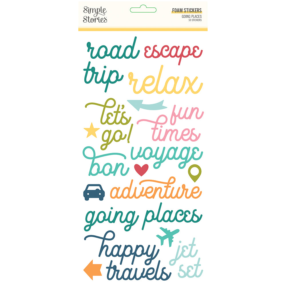 Going Places Foam Stickers