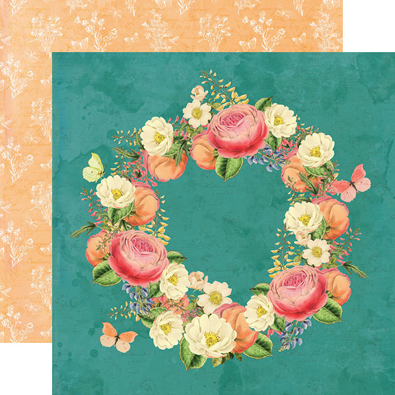 Simple Vintage Garden District 12x12 Paper - Love More