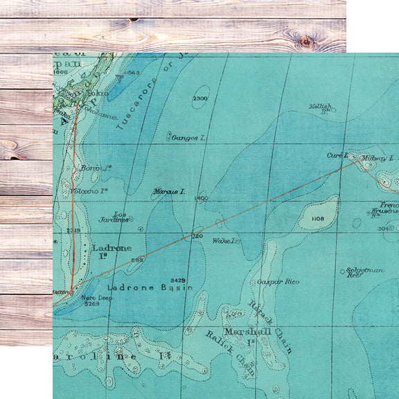 Simple Vintage Coastal 12x12 Paper - On Island Time