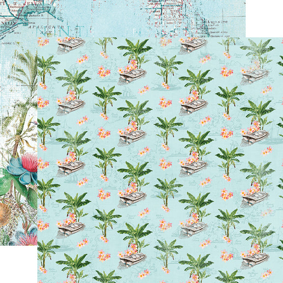 Simple Vintage Coastal 12x12 Paper - Sandy Toes