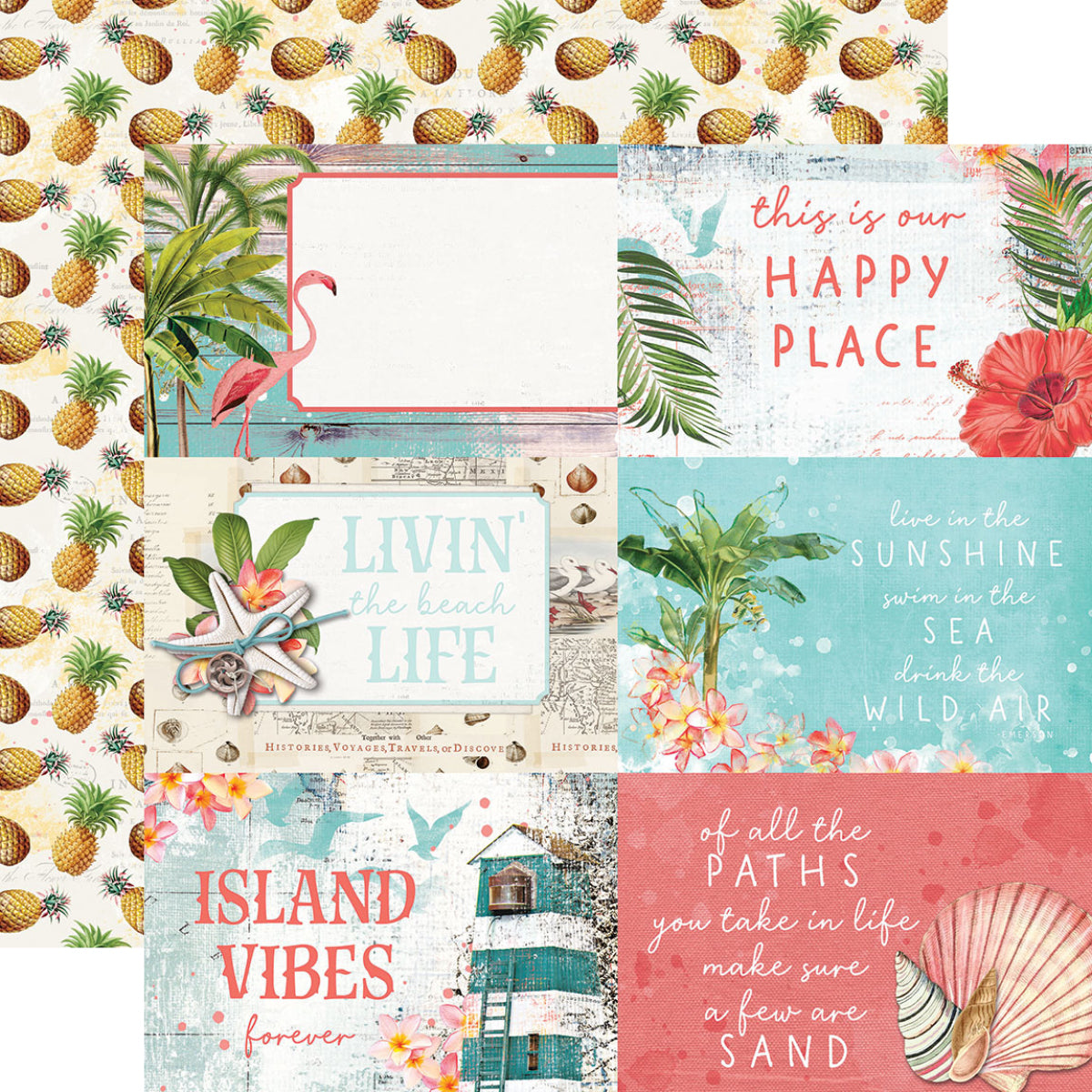 Prima ST TROPEZ 12x12 Cardstock Paper Journal Notecards Beach Sea Lot