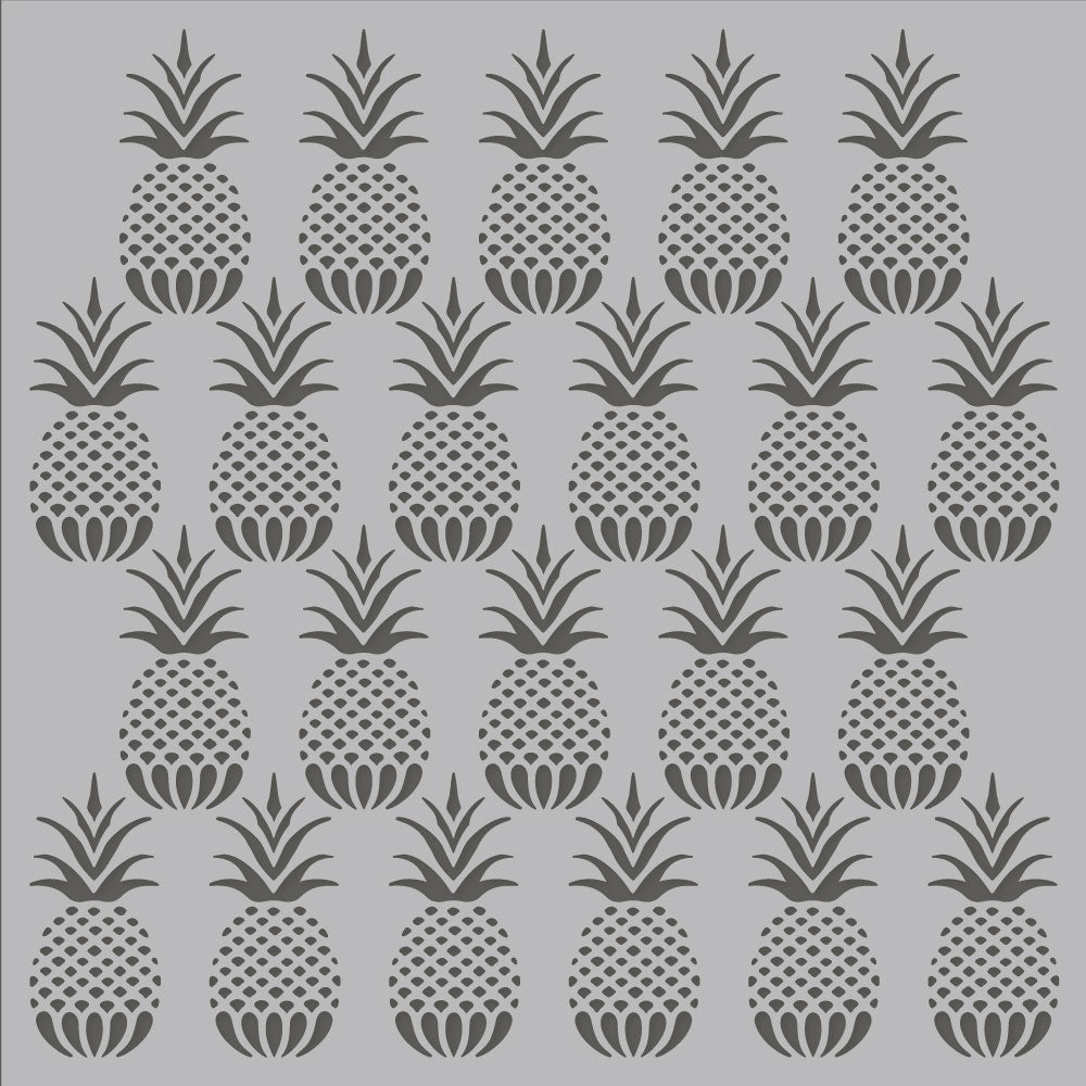 Simple Vintage Coastal 6x6 Stencil-Pineapples
