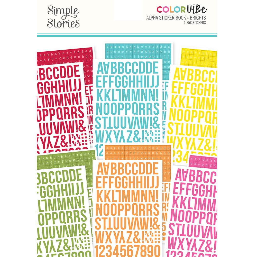Color Vibe Alpha Sticker Book - Brights