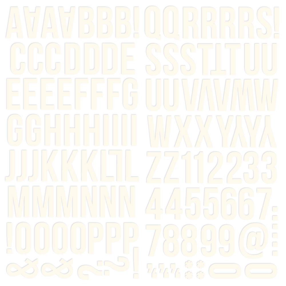 Color Vibe Foam Alpha Stickers - Warm White