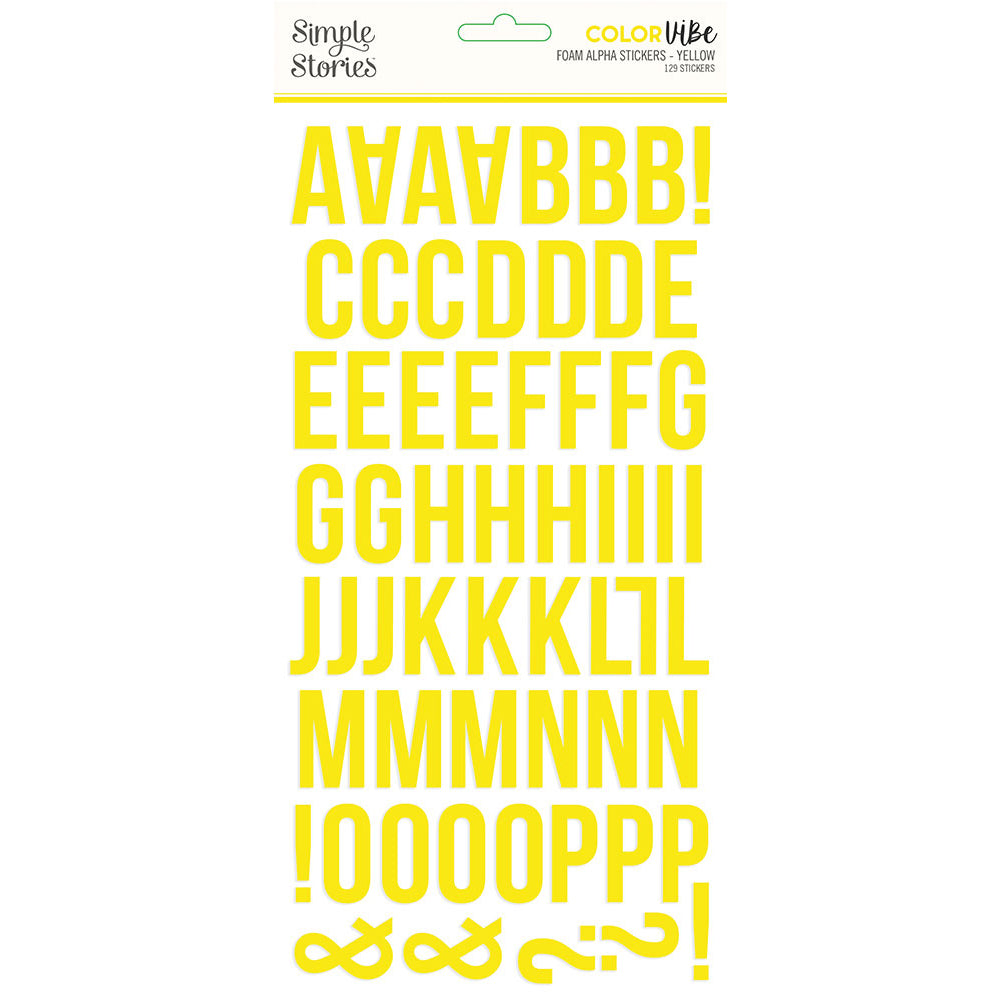 Color Vibe Foam Alpha Stickers - Yellow