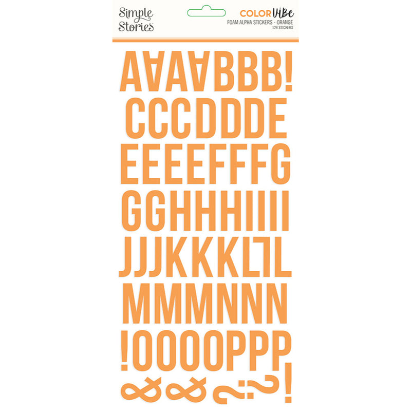 Color Vibe Foam Alpha Stickers - Orange
