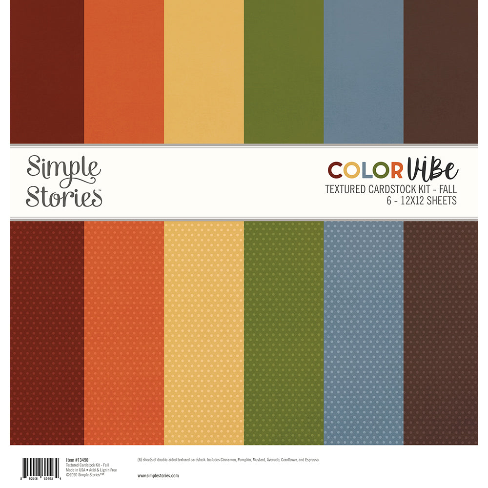 Color Vibe Textured Cardstock Kit - Fall – Simple Stories