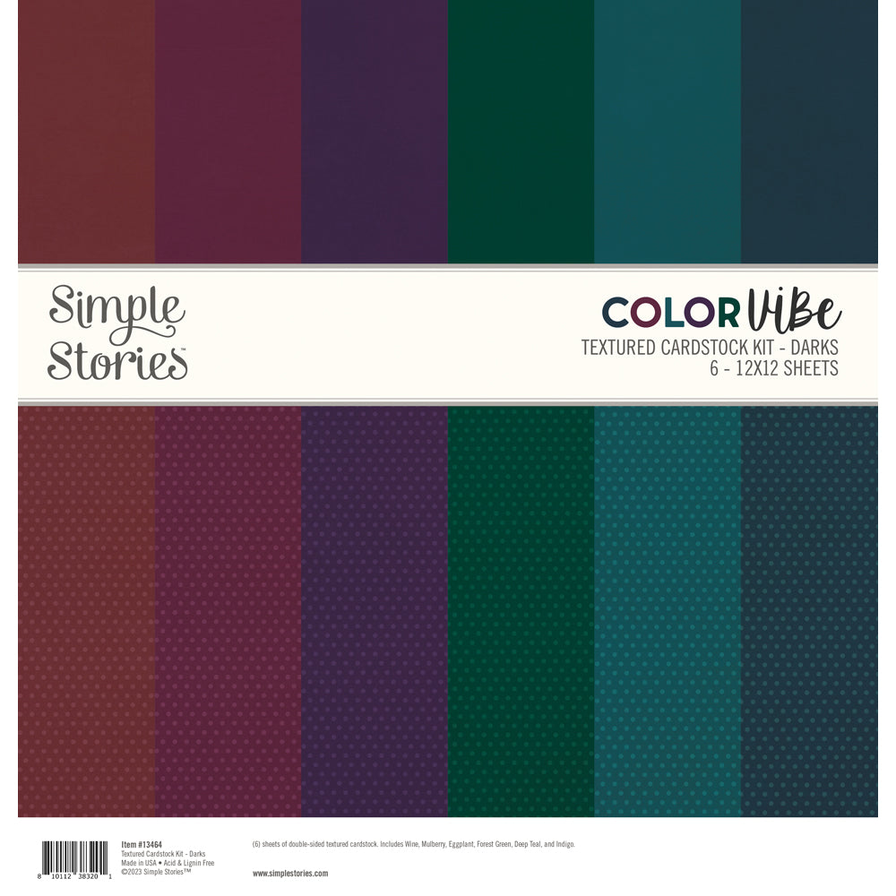 Color Vibe Textured Cardstock Kit - Darks