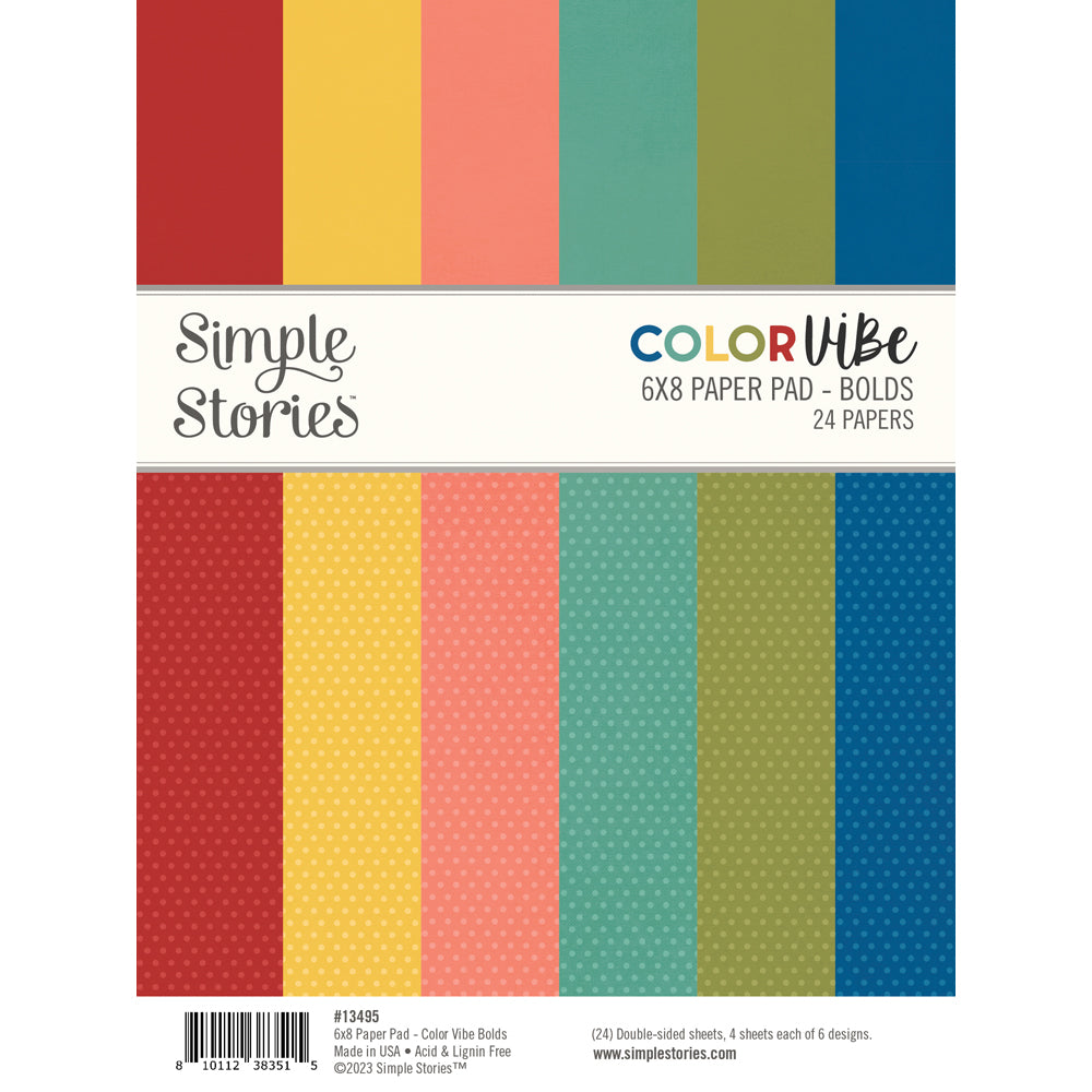 Simple Stories Color Vibe Double-Sided Cardstock 12x12 Charcoal Basics
