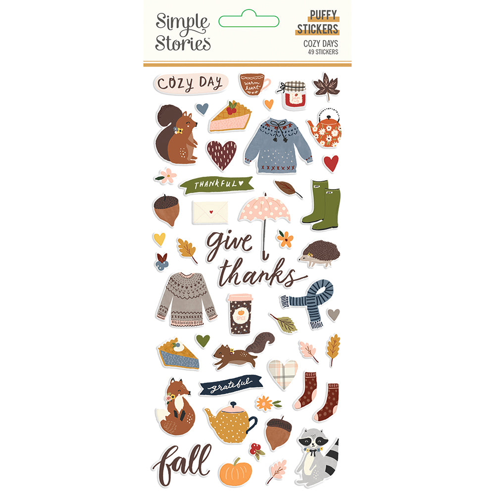 Autumn Puffy Heart Stickers