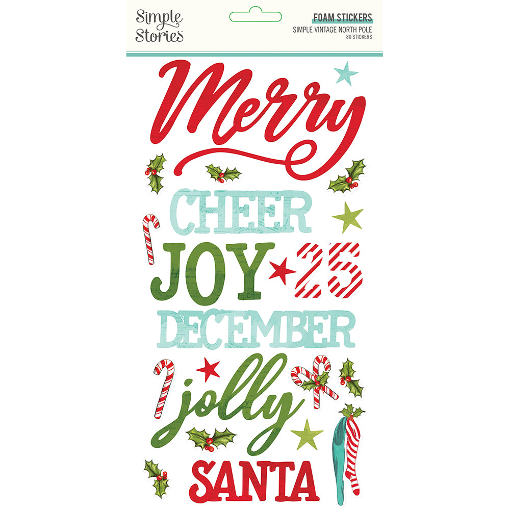 Simple Vintage North Pole - Foam Stickers