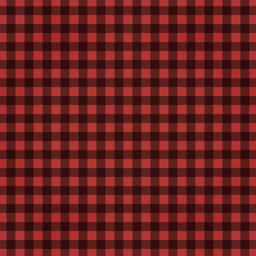 Red Black Buffalo Plaid Double Sided Paper Cardstock 12x12