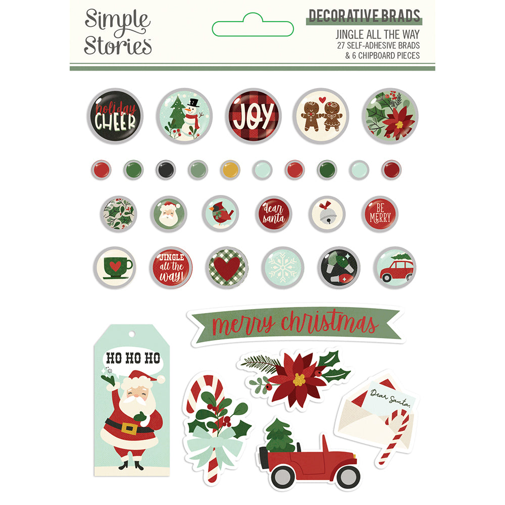 Jingle All the Way - Decorative Brads