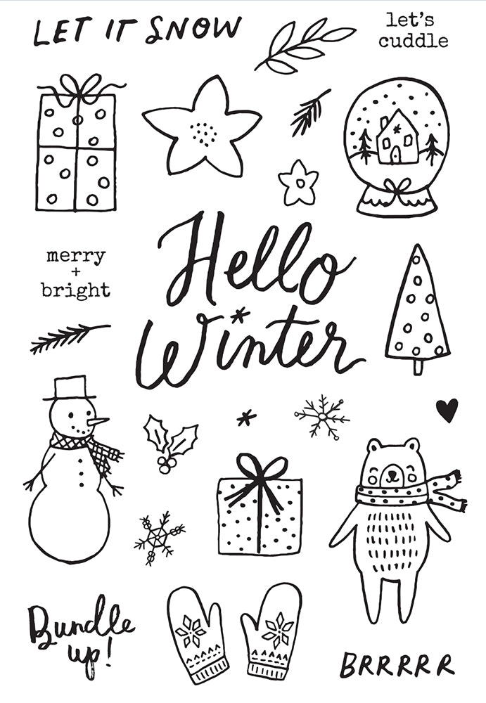 Winter Cottage - Stamps