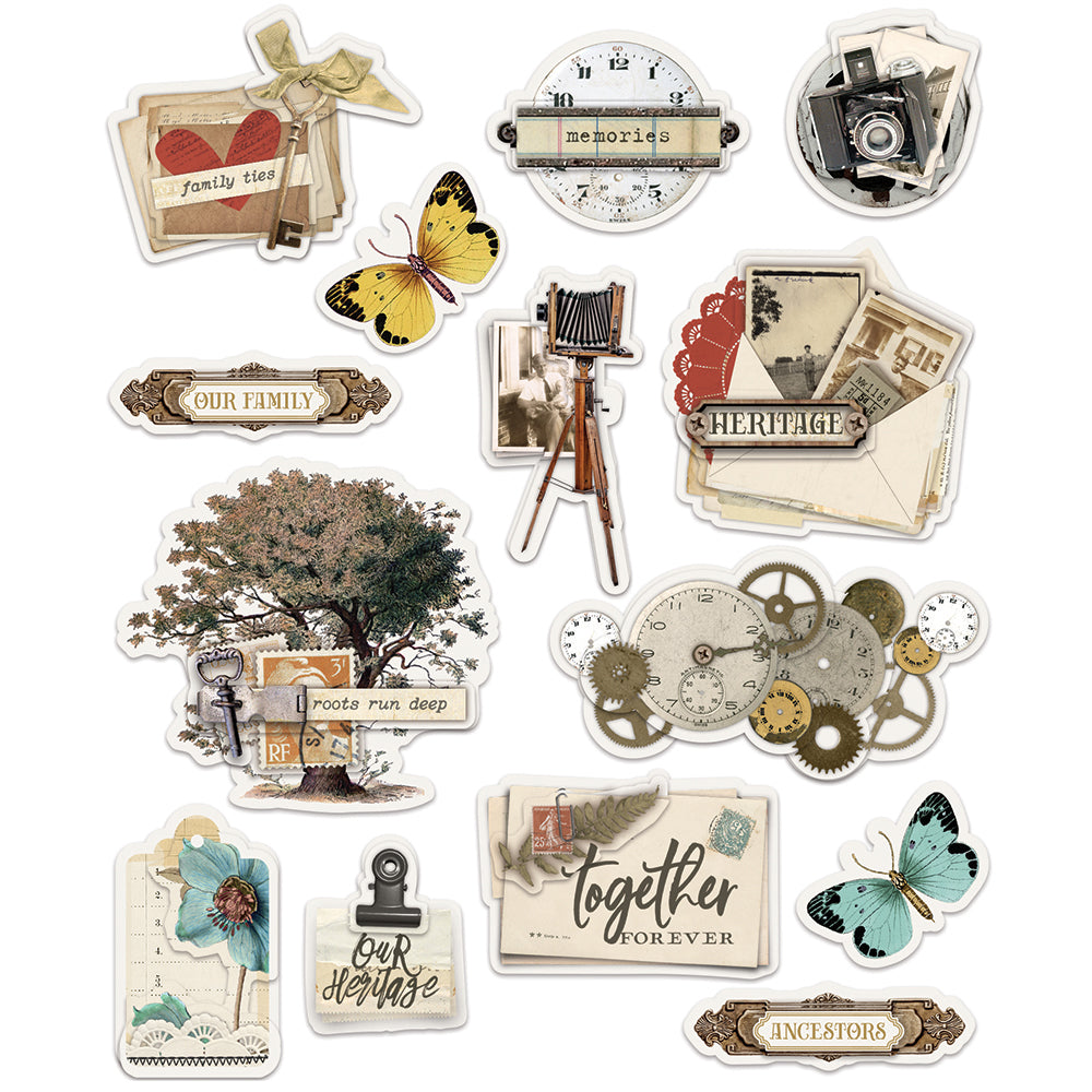 Simple Vintage Ancestry Layered Stickers Simple Stories
