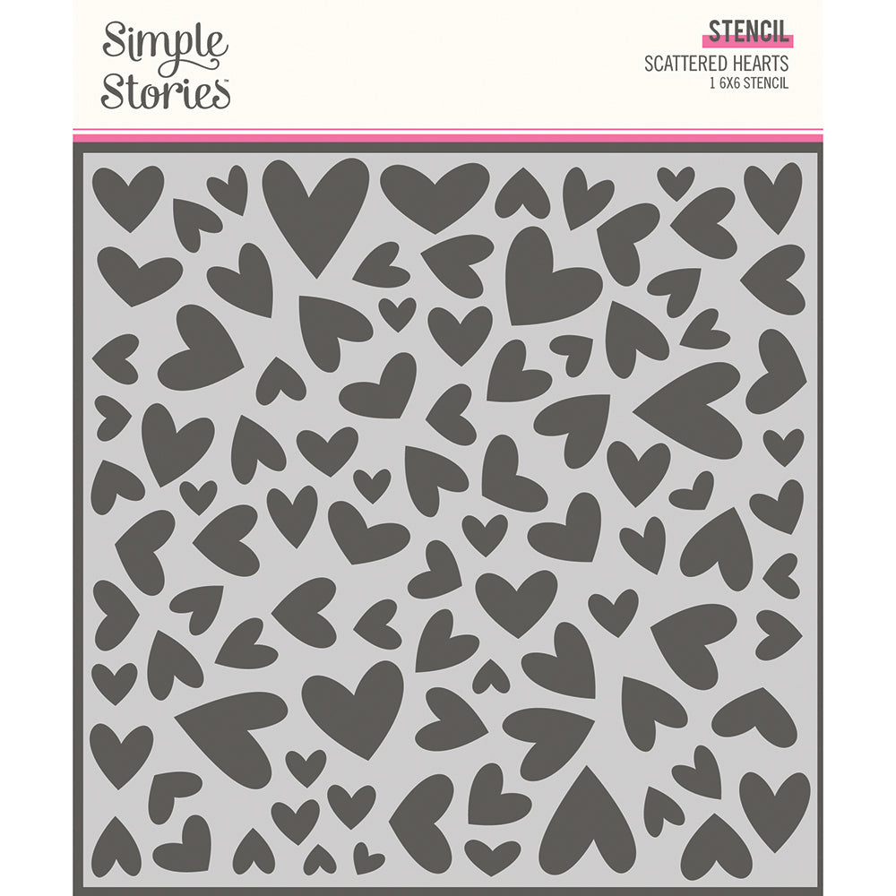Sweet Talk - 6x6 Stencil - Scattered Hearts