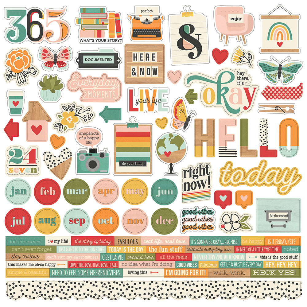 Sweet Talk Cardstock Stickers - Simple Stories