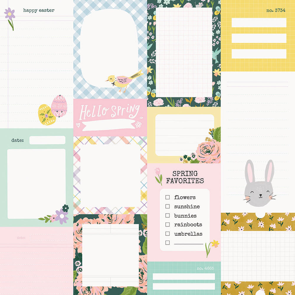 Bunnies + Blooms - Journal Elements