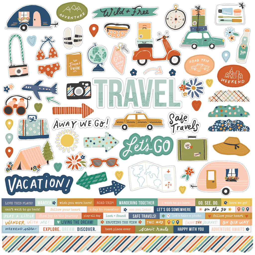 Safe Travels - Cardstock Sticker