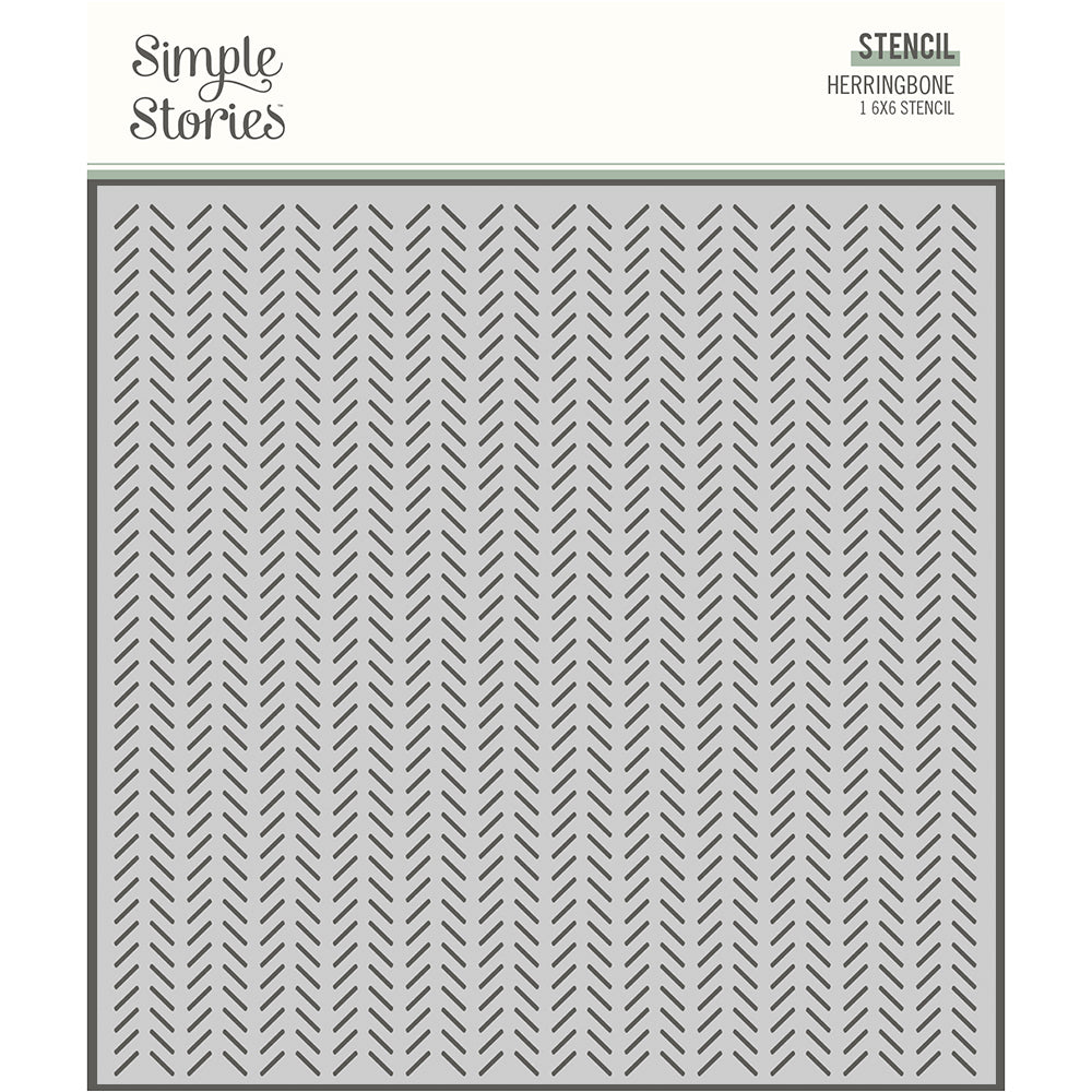 Happily Ever After - 6x6 Stencil - Herringbone