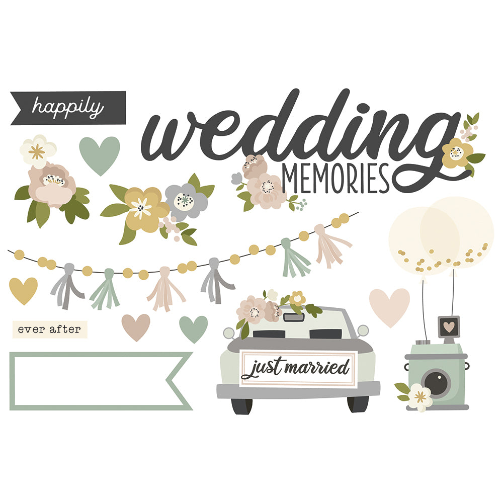 Simple Pages Page Pieces - Wedding Memories