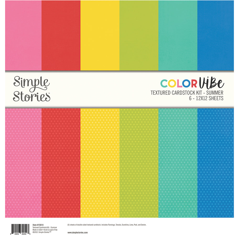 Color Vibe Textured Cardstock Kit - Summer – Simple Stories