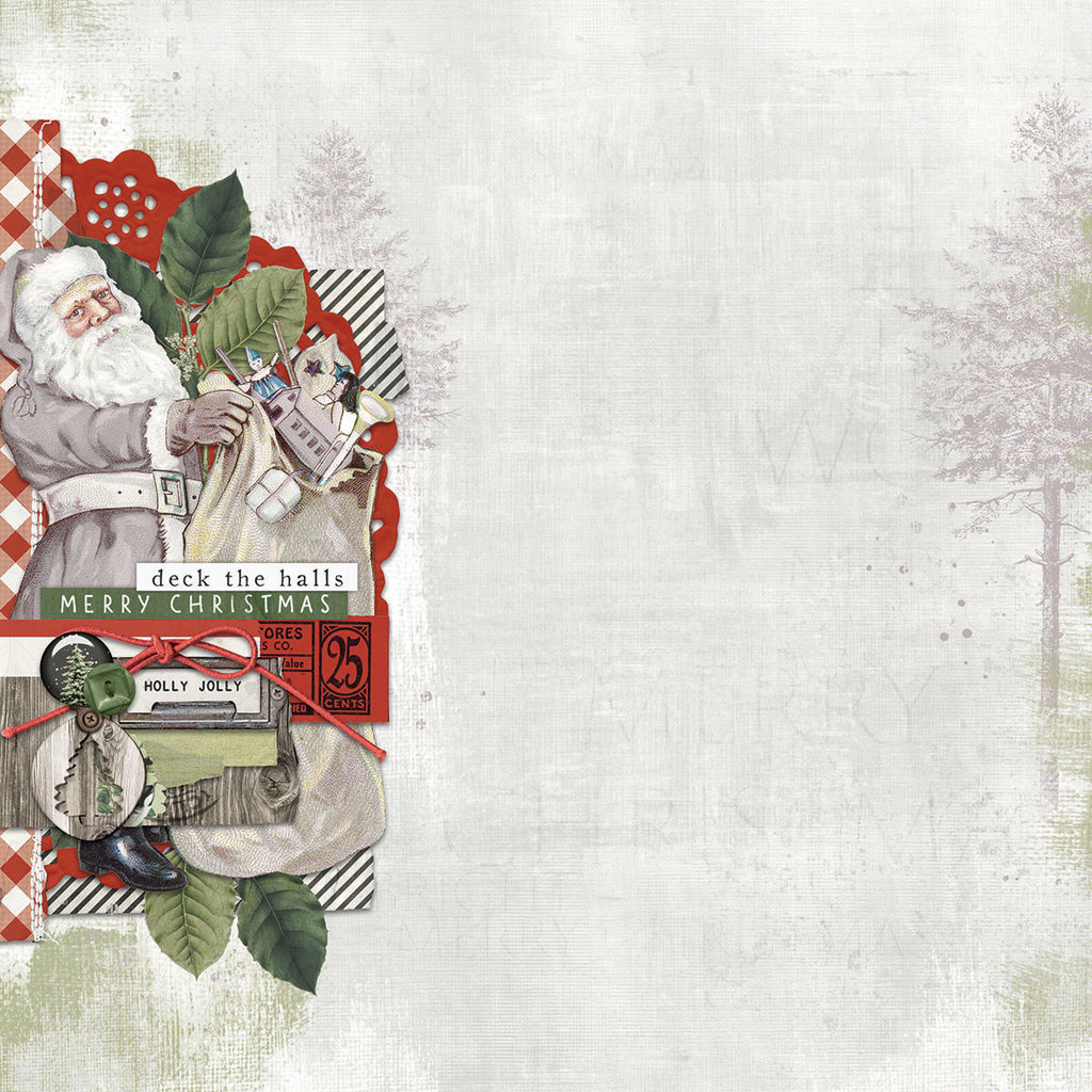 SIMPLE STORIES Simple Vintage Christmas Lodge 12x12 Paper: 4x6 Elements