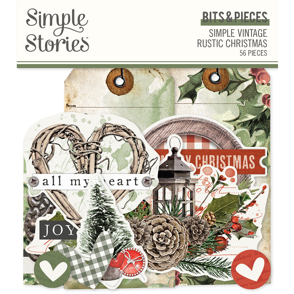 SIMPLE STORIES Simple Vintage Christmas Lodge 12x12 Paper: 4x6 Elements