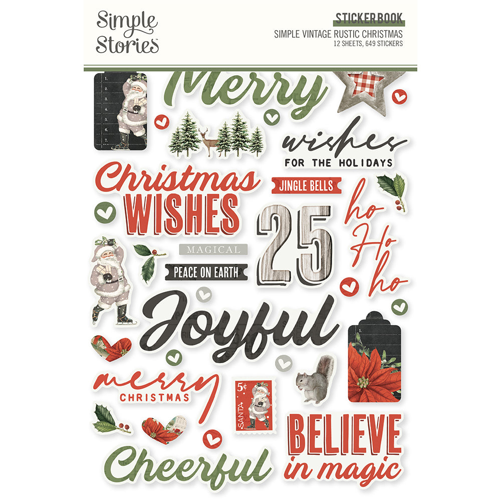 Simple Vintage Rustic Christmas - Sticker Book