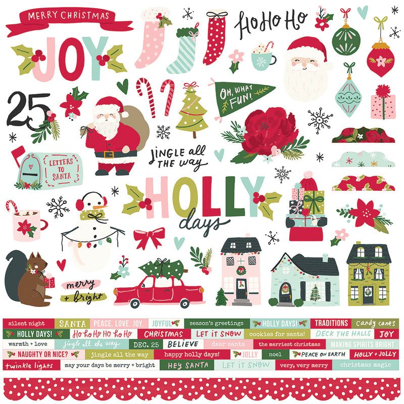 Simple Pages Page Pieces - Holly Jolly