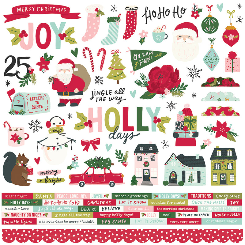 Holly Days - 6x6 Stencil - Christmas Lights