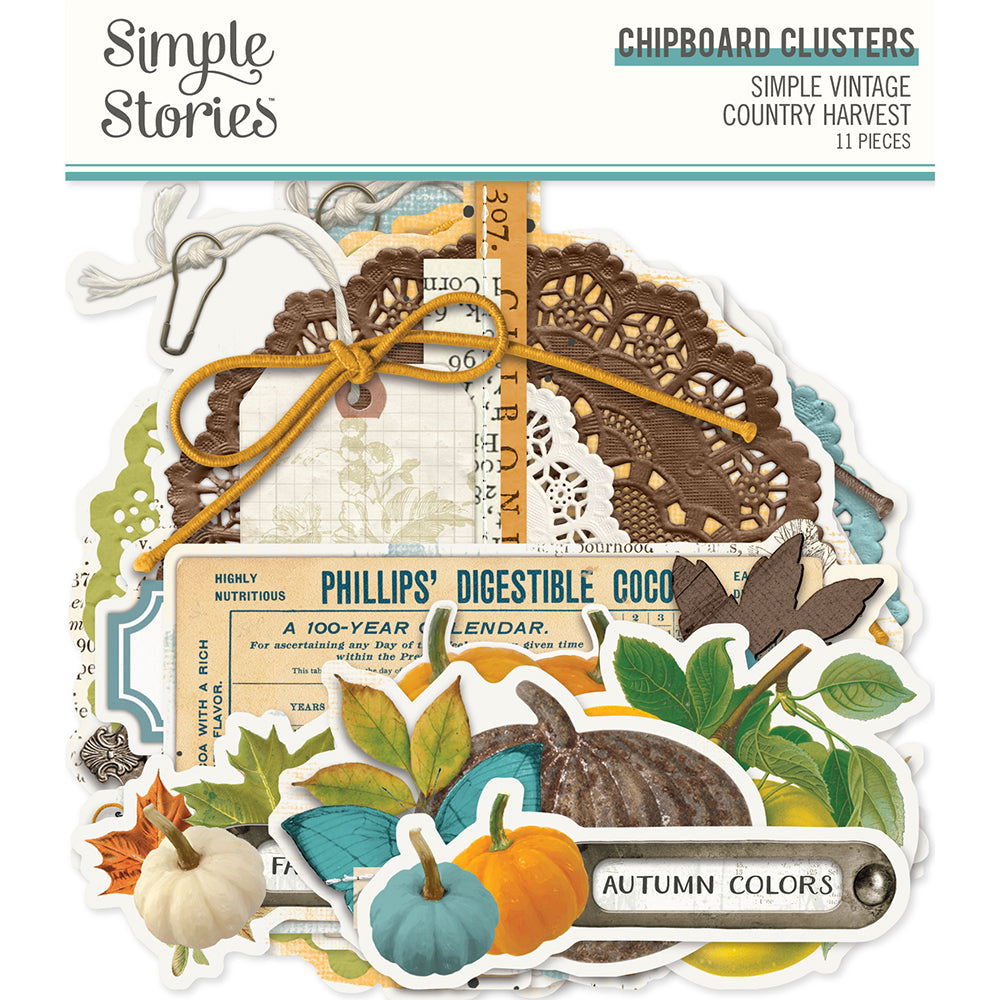 Simple Vintage Country Harvest - Chipboard Clusters