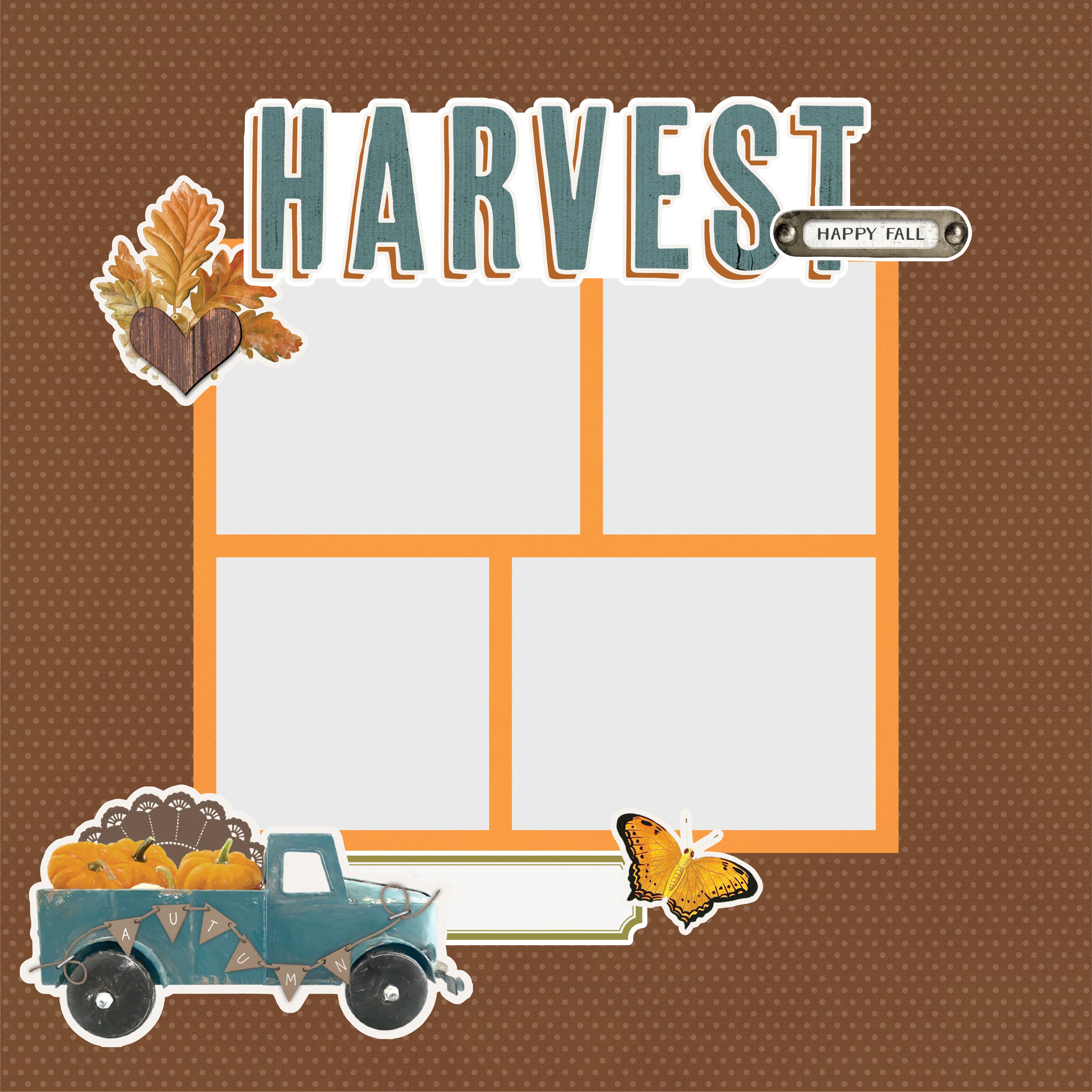SIMPLE STORIES Harvest Market Simple Pages Page Pieces - Scrapbook  Generation