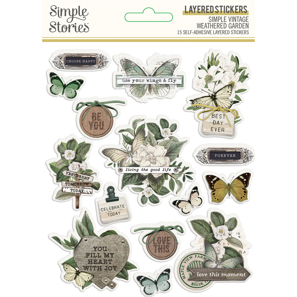 Simple Stories - Simple Vintage Weathered Garden Collection - 12 x 12  Cardstock Stickers