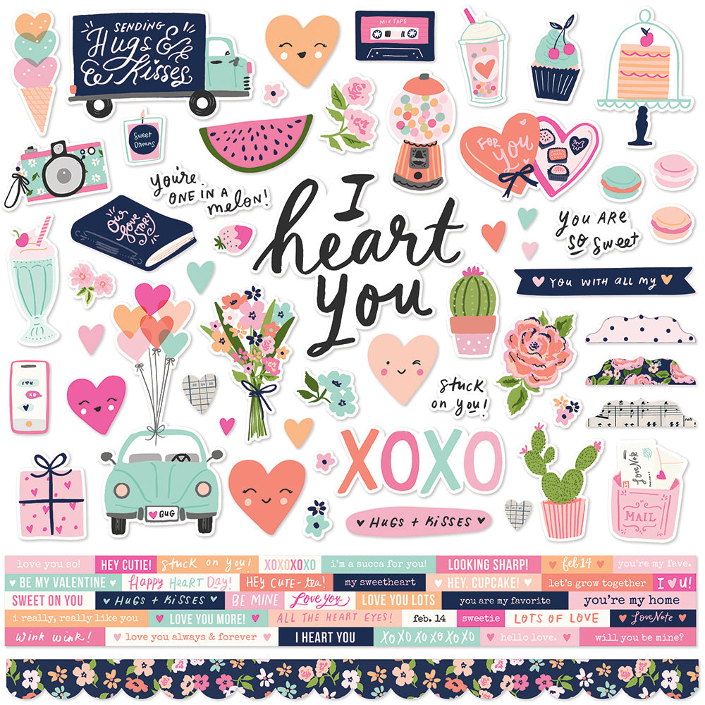 This Mail is Sent with Love Happy Mail Scrapbook Stickers Love Mail Stickers