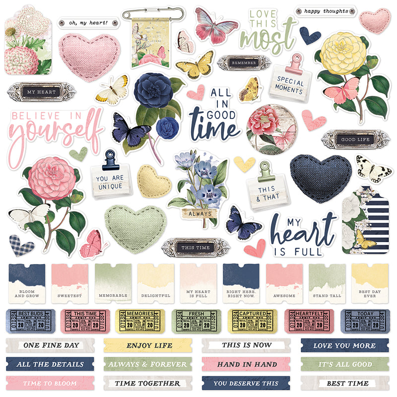 Indigo Garden Floral Stickers 240 – PapergeekCo