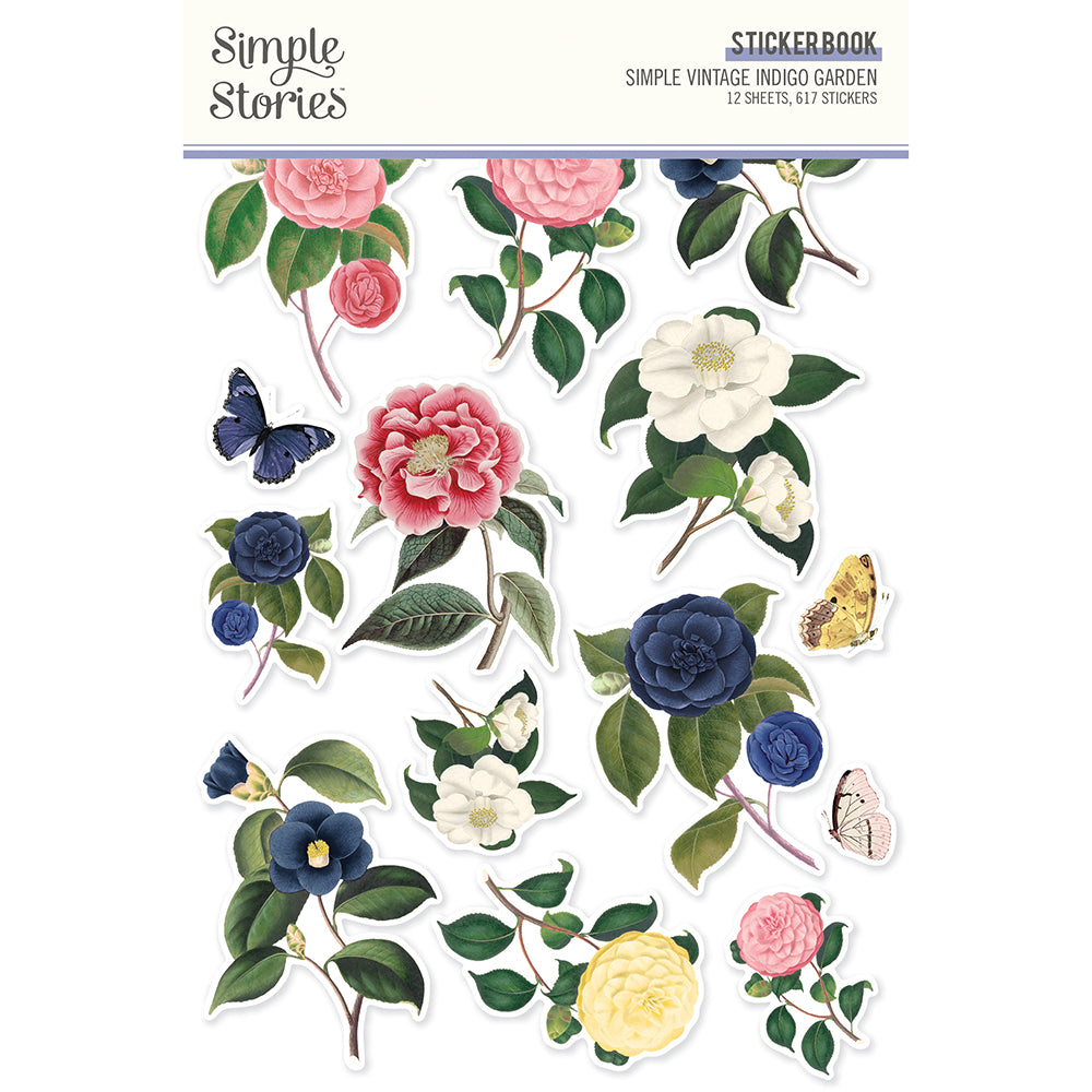 Simple Vintage Indigo Garden - Sticker Book
