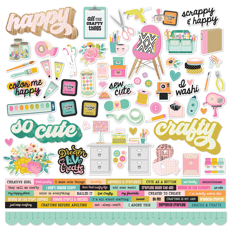 Let's Get Crafty - Cardstock Sticker