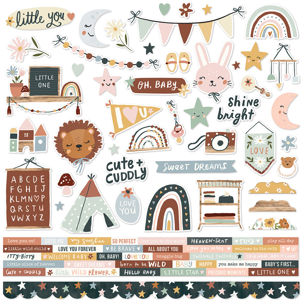 Simple Stories Boho Christmas 12 x 12 Cardstock Stickers