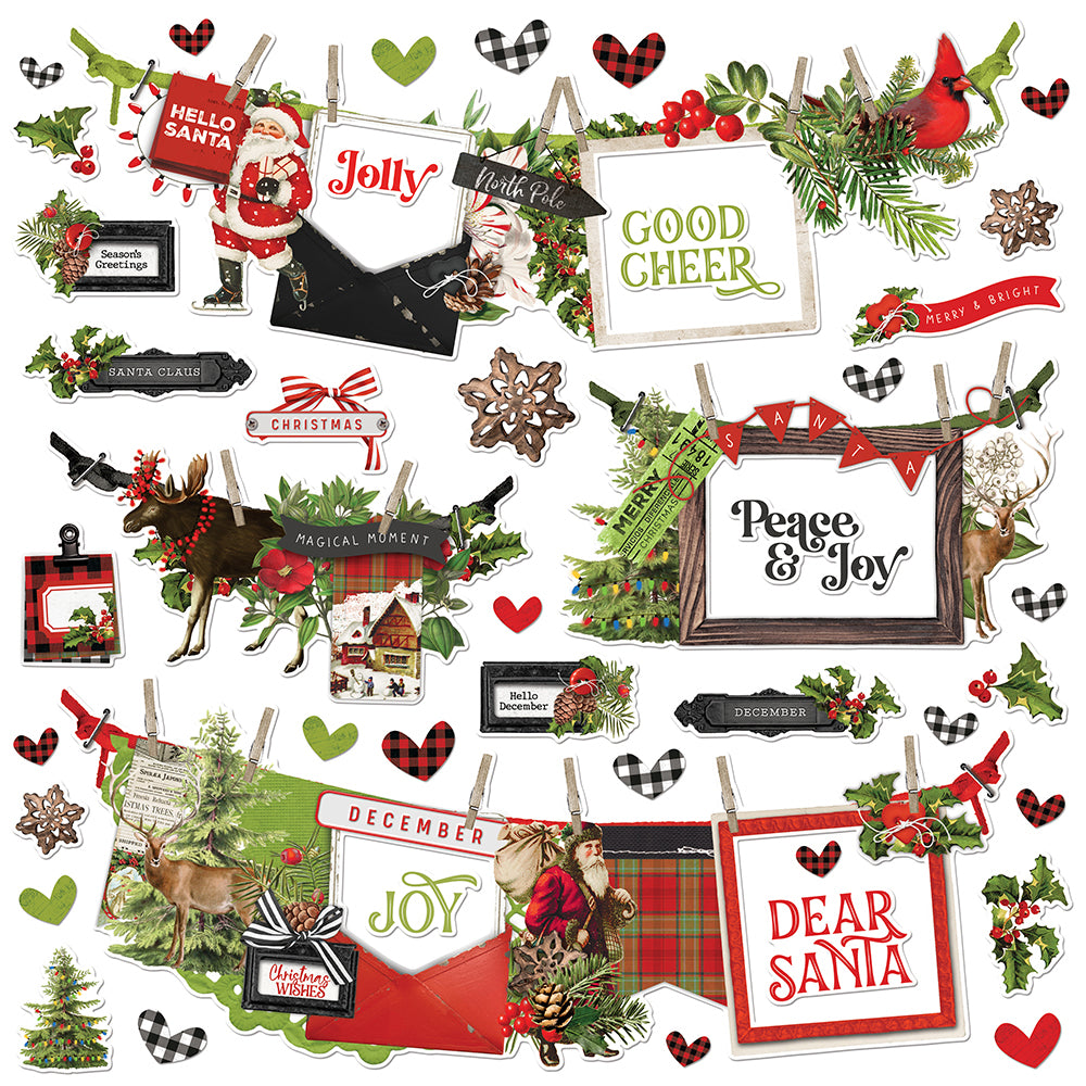 Vintage Christmas Tree Sticker Pack Graphic by Orange Brush Studio