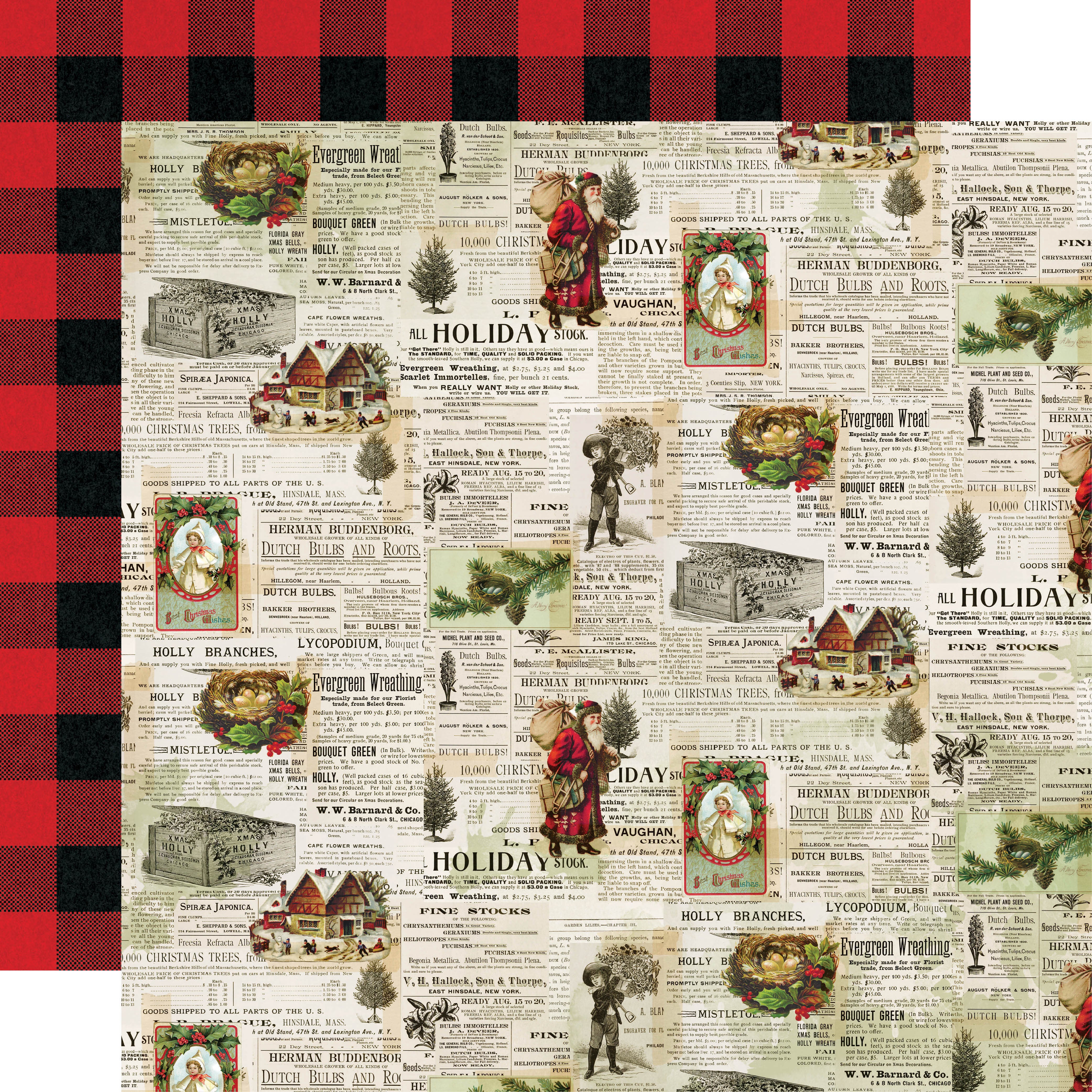 Simple Vintage Christmas Lodge Foam Stickers 50/Pkg- - 810079986675