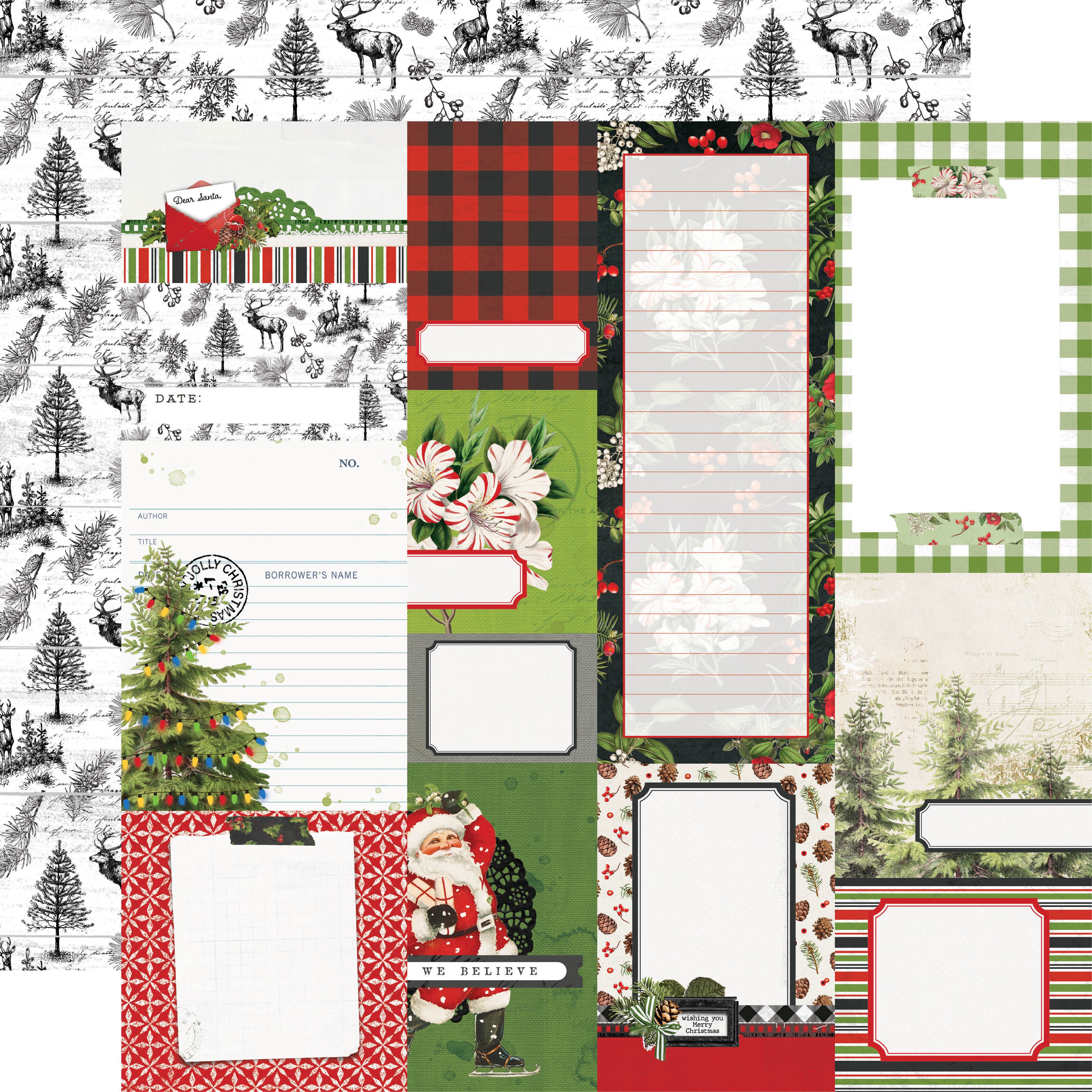 Simple Vintage Christmas Lodge Banner Cardstock Stickers - Simple Stories