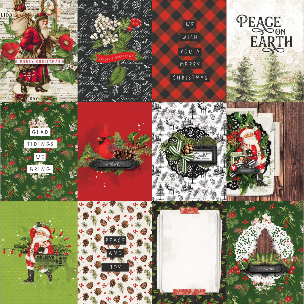Simple Vintage Christmas Lodge - 3x4 Elements