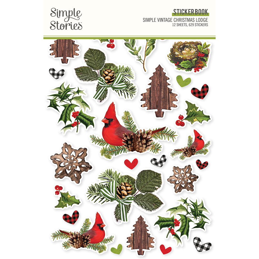 Simple Vintage Christmas Lodge - Sticker Book