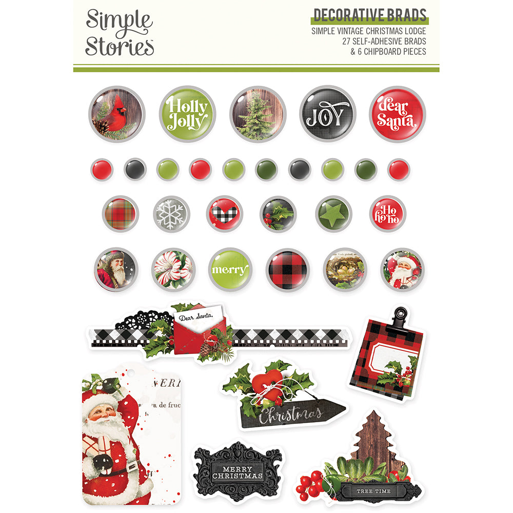 Simple Vintage Christmas Lodge Dbl-Sided Cardstock 12X12-Journal Elements -  810079986514