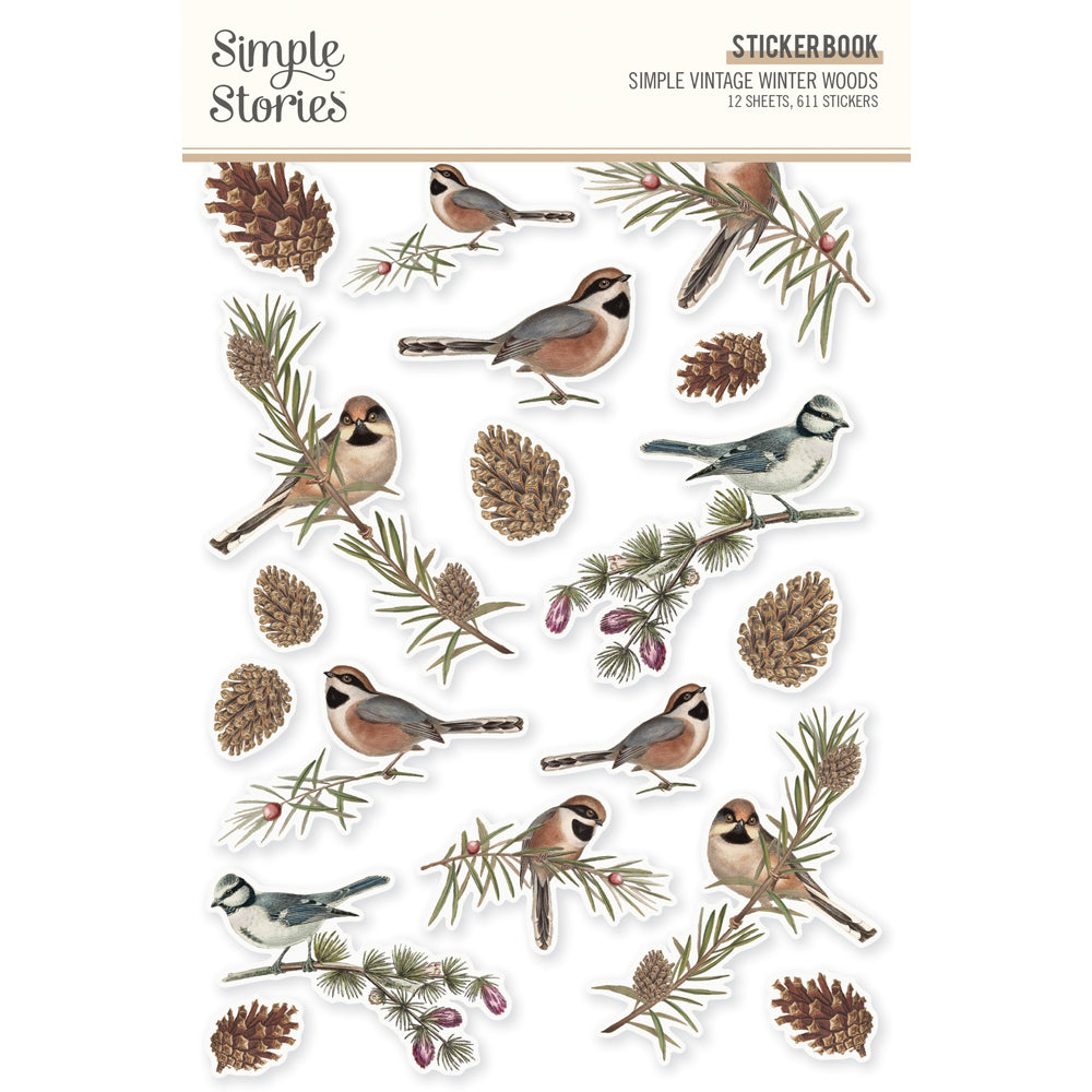 Simple Vintage Winter Woods- Cardstock Stickers – Button Farm Club